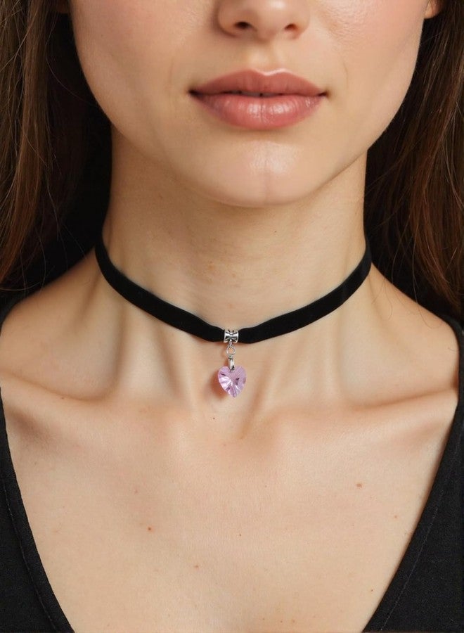 ISCASSE Black Choker Necklaces for Woman Love Heart Choker Necklace Adjustable Velvet Choker Soft Collar Chain Red Heart Necklace Halloween Cosplay Party - Image 5